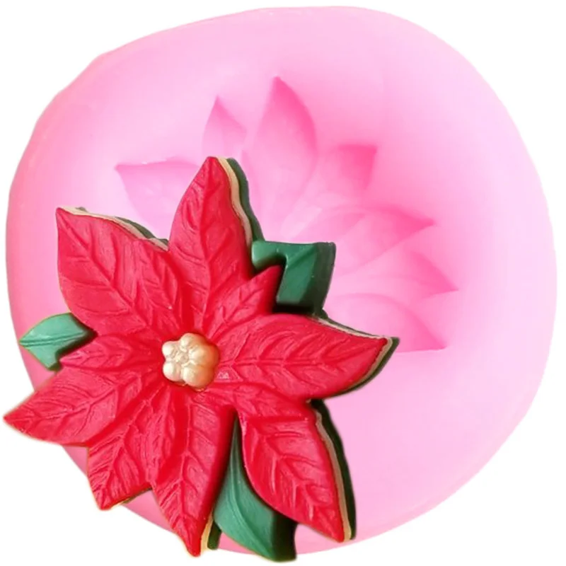 3D пуансеттия Цветок Силиконовые Формы для кексов фигурки жениха и невесты