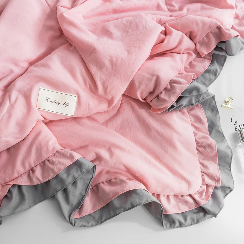 Новые простые стиральная летнее хлопковое покрывало близнец полный королева