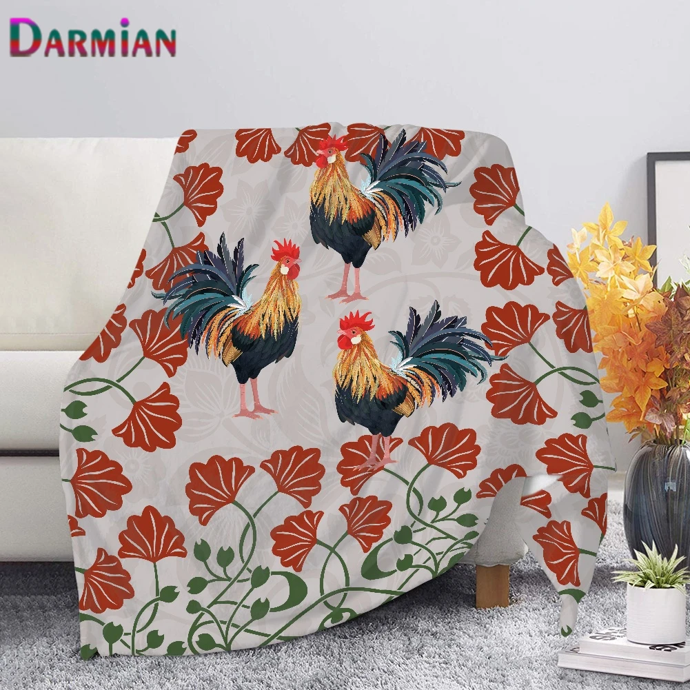 

Одеяло DARMIAN, мягкое тонкое покрывало с 3D рисунком петуха, для кровати, дивана, удобное домашнее постельное белье для детей и взрослых