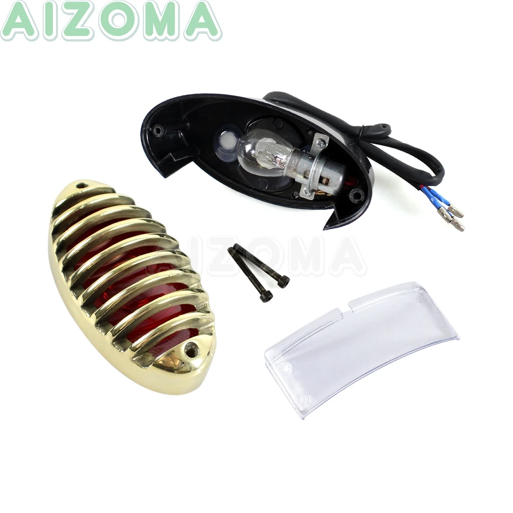 Латунная овальная решетка для мотоцикла стоп-сигнал задний фонарь крейсеров