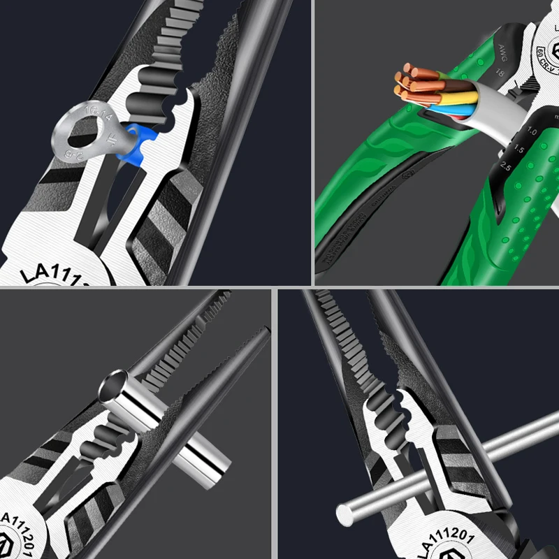 LAOA 7 pulgadas alicates de corte multifunción alicates diagonales nariz larga pesca alicates de electricista de herramientas
