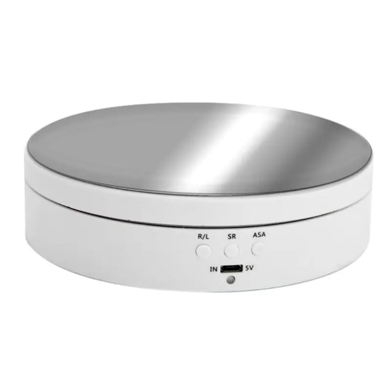 

3 Speeds Electric Rotating Display Stand Mirror Turntable Jewelry Holder Battery USB Power