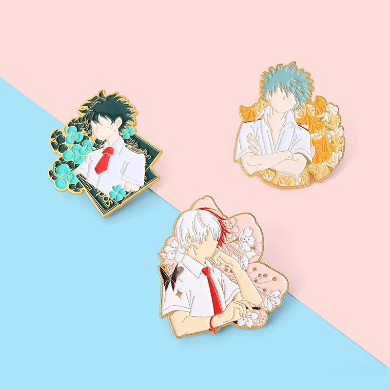 Коллекция аниме мой герой Академия Брошь булавка Midoriya Izuku Bakugo Katsuki Todoroki Shoto Великолепная фигурка жесткая эмалированная булавка значок