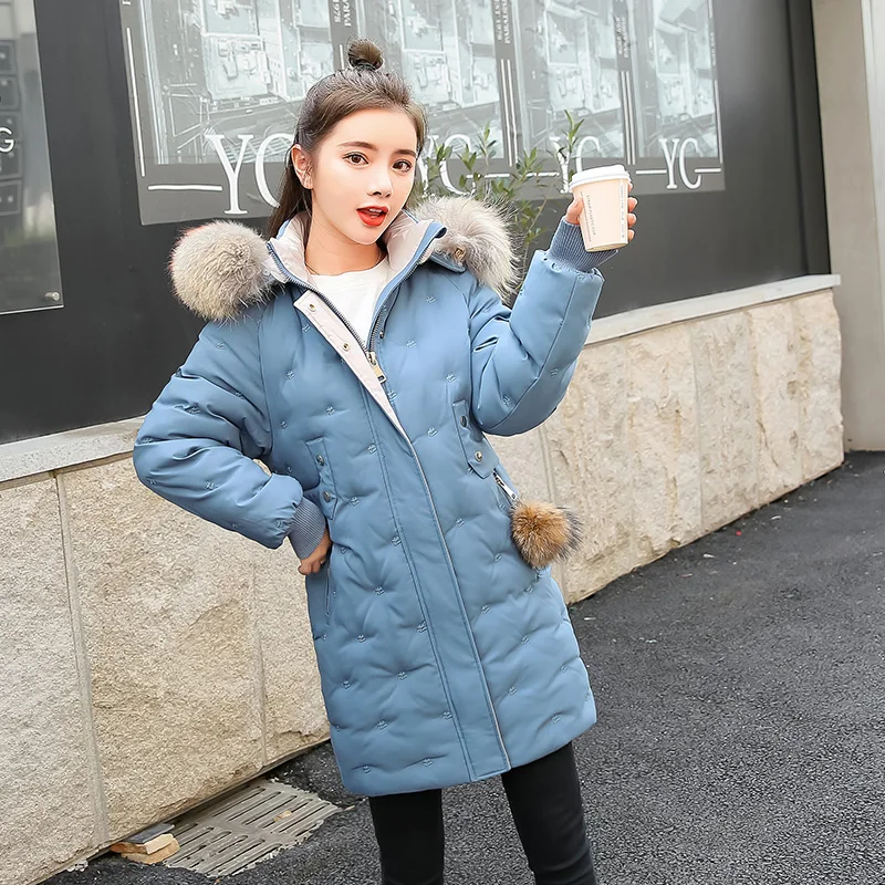 Размера плюс 4XL 5XL зимняя куртка 2019 Новая Женская длинная большой меховой