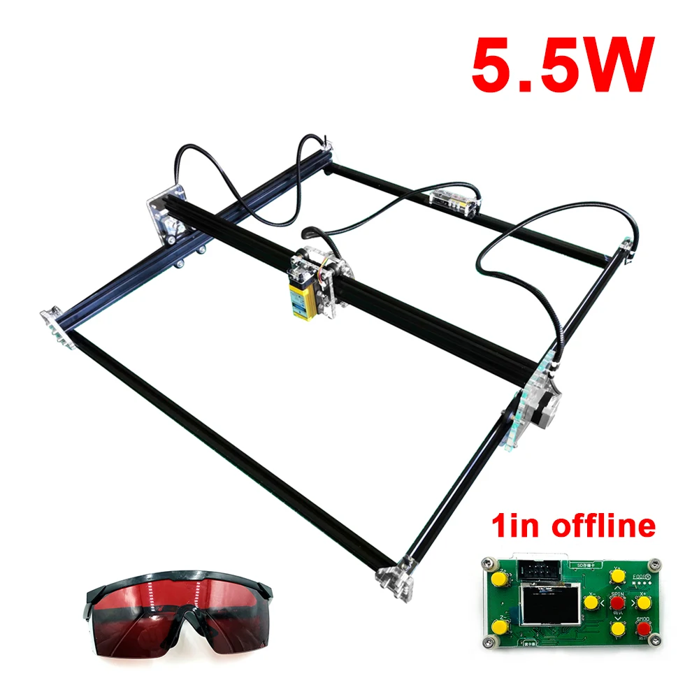 5.5w DIY все металлические 45*45 см 500 mW, 2500 mW дерево мини-cnc лазерный гравер резцом гравировки ШИМ - Цвет: 5.5w