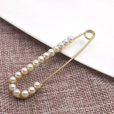 5PC Fashion Simulated Pearl Brooches Pin Dress Rhinestone Decoration Buckle Jewelry silver gold Gifts For Men Women | Украшения и