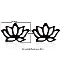 wangaiyao simple stainless steel new plant flower ear jewelry female girlfriends 2021 personality hollow lotus earrings small gi