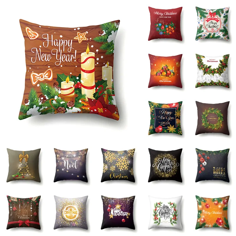 Наволочка с надписью &quotMerry Christmas&quot наволочки фотографией Нового года