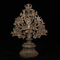 11 tibet buddhism old bronze lacquer cinnabars buddha tree bodhi tree eight treasure tree eight treasures auspicious amitabha