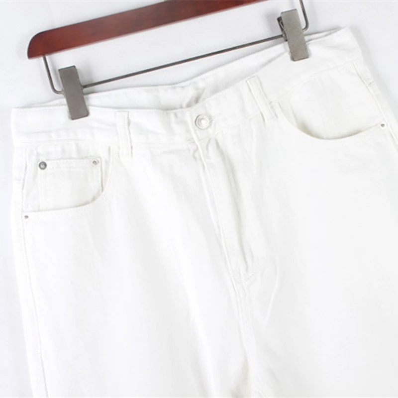 Plus Size Men Loose Denim Pants Male Skateboard Baggy Jeans Hip Hop Rap Jeans White Street Dance Trouses Men Straight Overalls