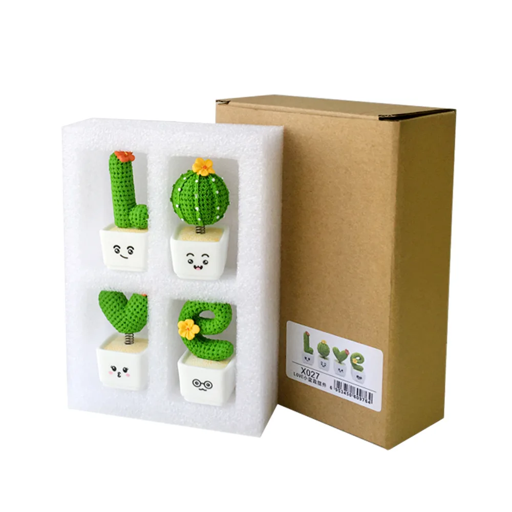 

Valentine's Day Gift Creativity Cute Small Fresh Cactus Resin Plant Small Potted Car Ornaments Home Table Window Decorations