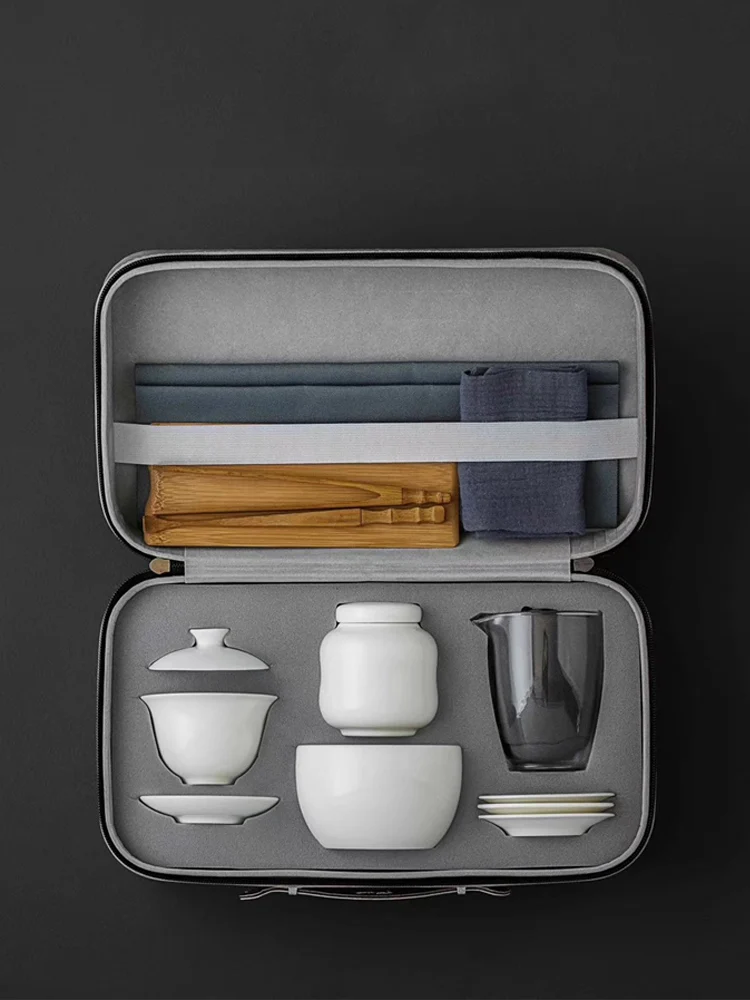 

Porcelain Outdoor Tea Set Handmade Portable Teapot Travel Japanese Tea Ceremony Tea Set Kung Fu Juego De Te Juego De Te DE50CJ