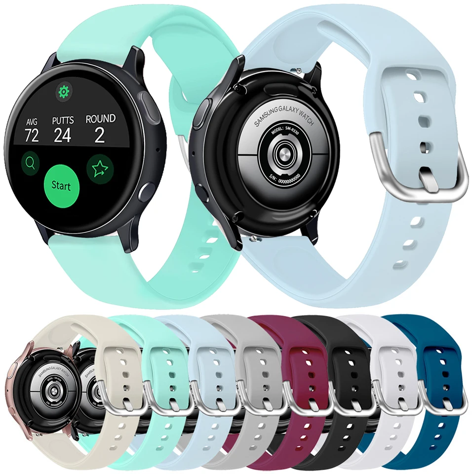 

Ремешок силиконовый для Samsung Galaxy Watch 3 41 мм 45 мм Gear S3, мягкий браслет для Active 1 2 40 мм 44 мм 42 мм 46 мм, 20 22 мм