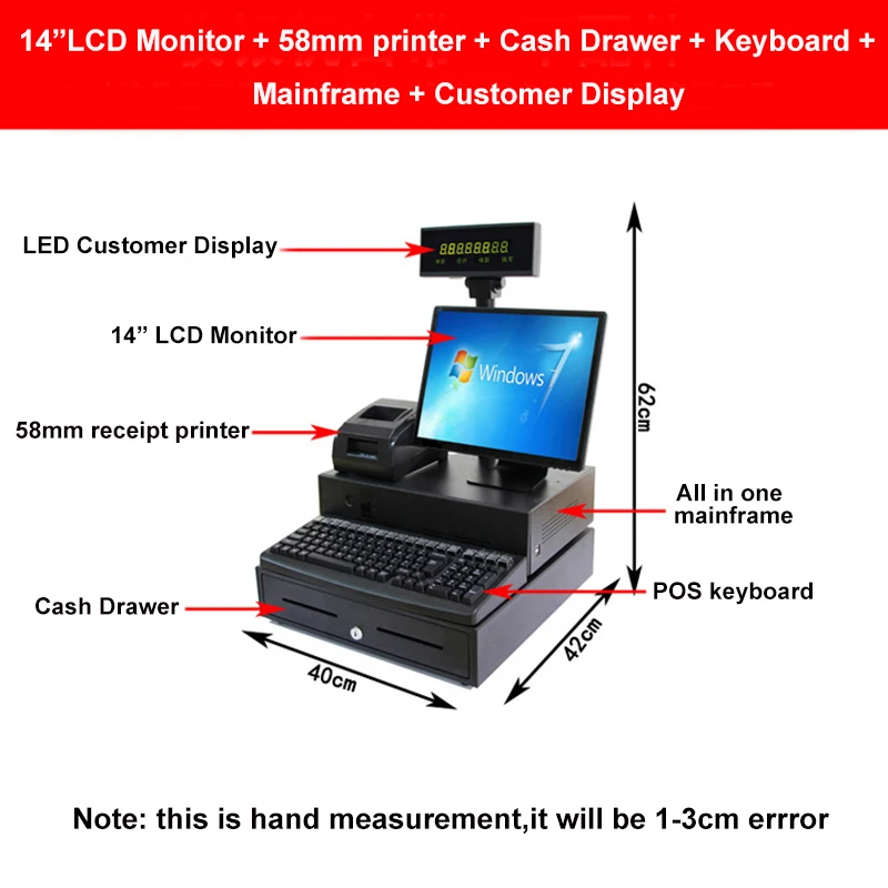Pos терминал все в одном для супермаркета pos высокого класса электронный кассовый