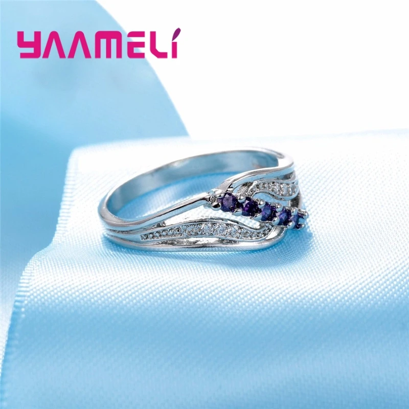 Geometric Style Shinning Small Crystals Paved Fashion Rings 925 Sterling Silver Anniversary Party Wedding Engaged | Украшения и