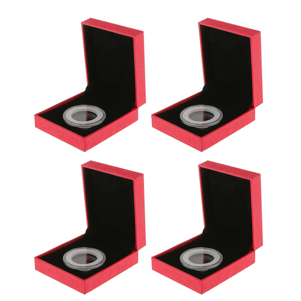 4 шт. чехол для монет 38 мм с одной прозрачной капсулой 7x8x3cm|Копилки денег| |