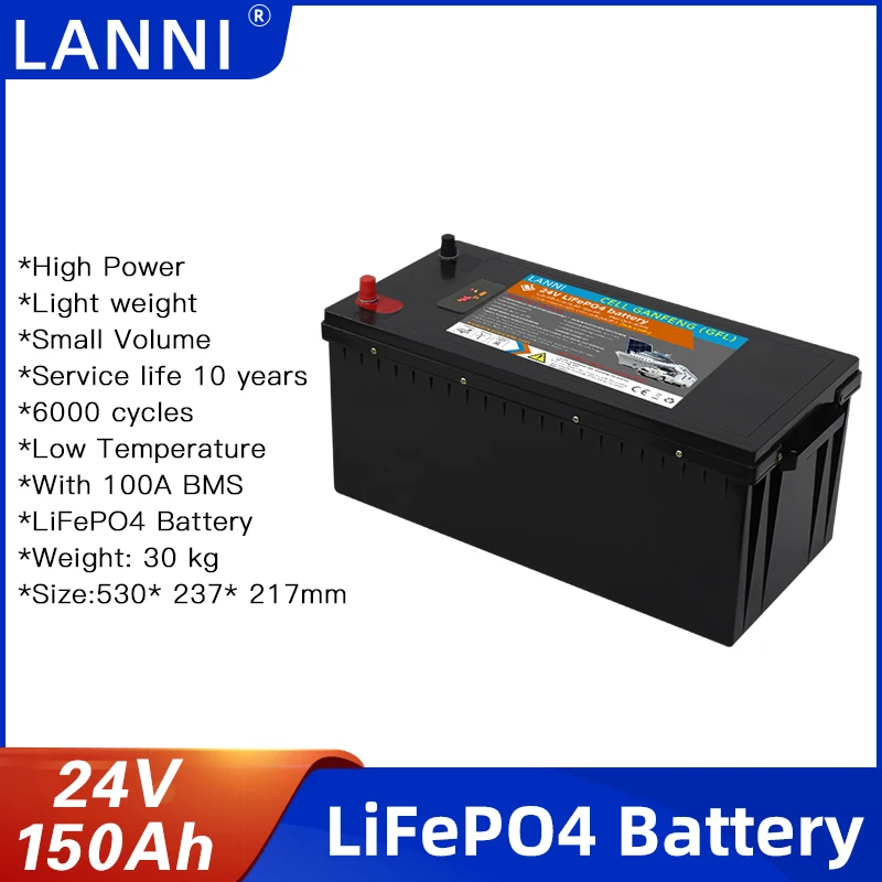 

Аккумулятор LiFePO4 24 в 15 0 Ач подходит для источника питания бытовой техники в лодке и транспортном средстве