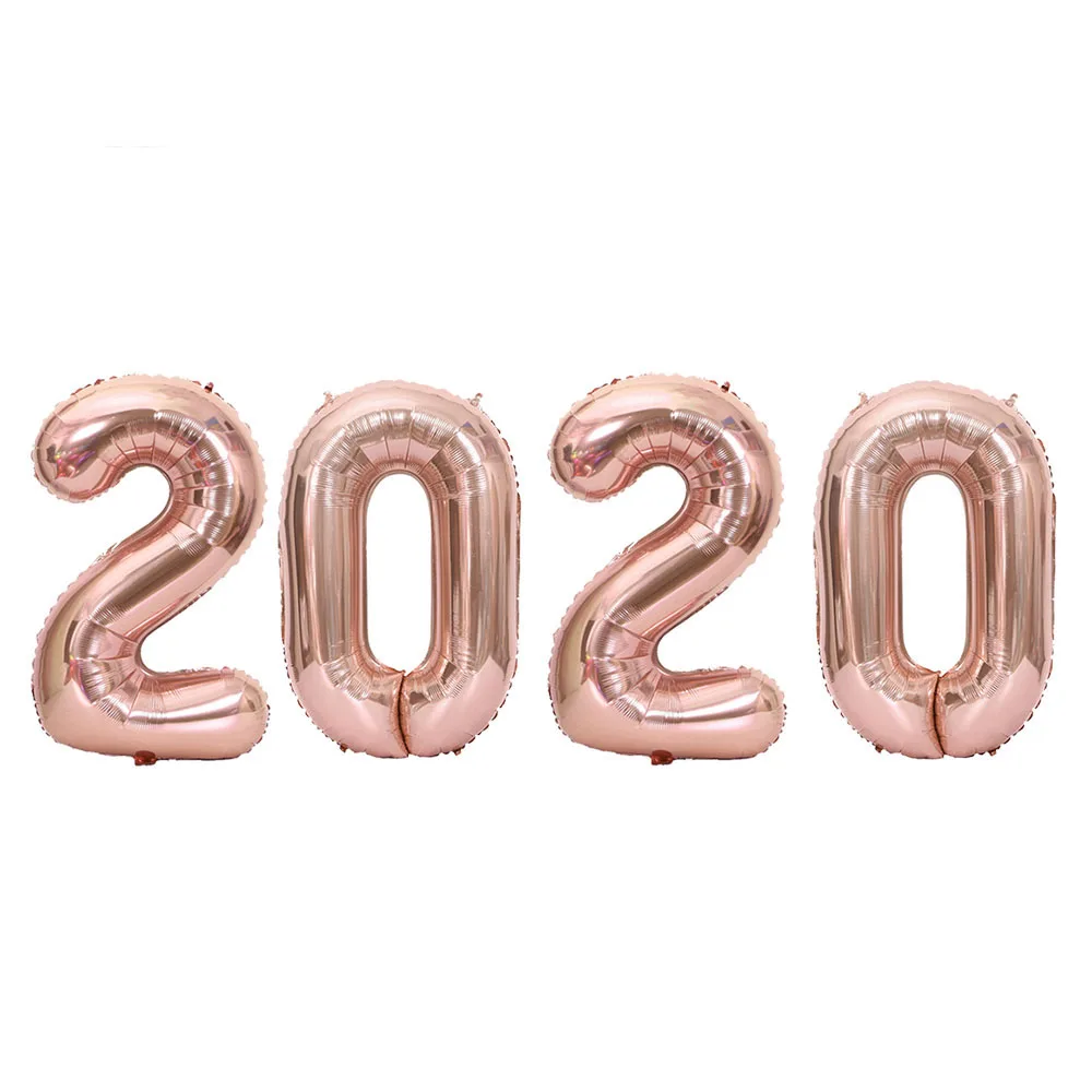rose gold 32 Дюйма 16 дюймов год количество фольги Воздушные шары розовое золото серебро воздушные шары рождественские украшения, счастье год Globos - Цвет: rose gold