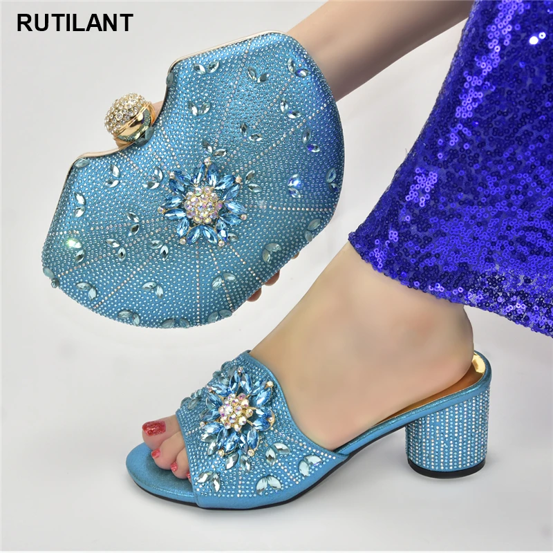 

Italian Shoes with Matching Bag Summer High Heeled Shoes for Women Nigerian Party Shoe and Bag Sets Slip on Shoes for Women