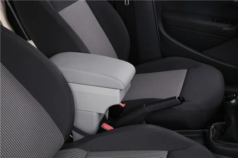 E1 style gray Для Toyota aygo bj подлокотник коробка зарядка через usb увеличивает двухслойный центральный магазин содержание держатель стакана, пепельница аксессуары - Название цвета: E1 style gray
