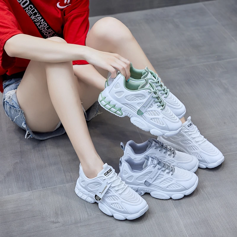 Женские кроссовки на массивной платформе Begocool белые модные дизайнерские толстой