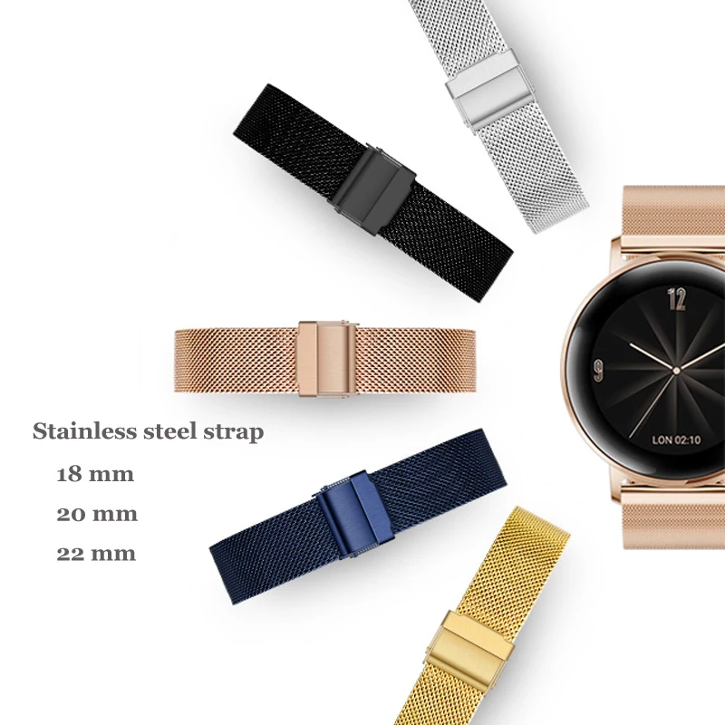 Milanese Watchband Replacement strap 18mm 20mm 22mm Universal Stainless Steel Metal Watch Band Mesh Strap Bracelet