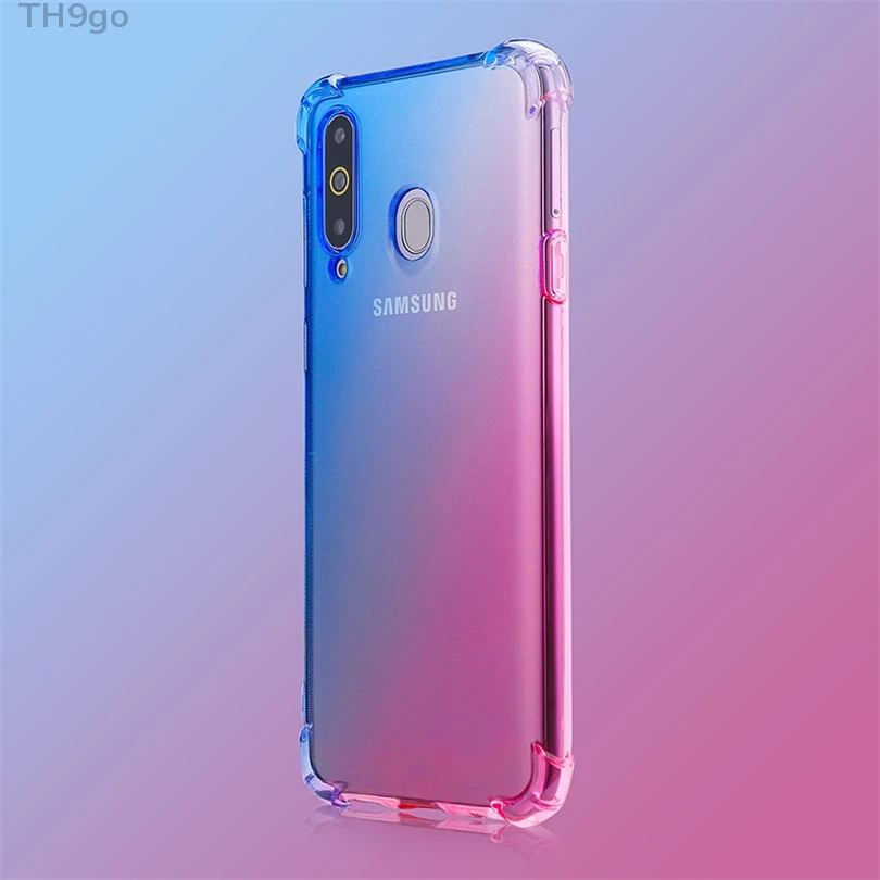 Gradient Phone Case For Samsung A10 A30 A50 A6+ A7 A8+ A9 2018 Shockproof Clear Soft TPU Cover |