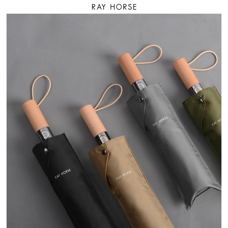 Зонт мужской RAYHORSE 10K 3 складной автоматический для работы от солнца и дождя -