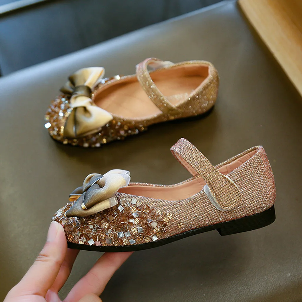 

Baby Girls Princess Shoes Kids Baby Loverly Lace Decorated Leather Flats Shoe Grils Crystal Dancing Loafers Party Dressing Shoes