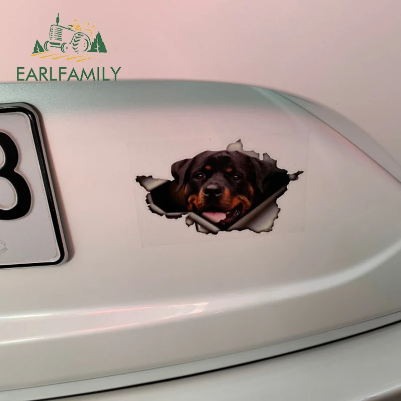 EARLFAMILY, 13 см x 8,4 см, забавные Ротвейлеры, автомобильные наклейки, рваные металлические наклейки, светоотражающие наклейки, s, для домашних животных, собак, наклейки, 3D, ротт, автомобильный стиль