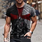 Мужская футболка с круглым вырезом и принтом Рыцаря тамплиера, модная повседневная футболка с коротким рукавом, уличная одежда, топ в стиле Харадзюку