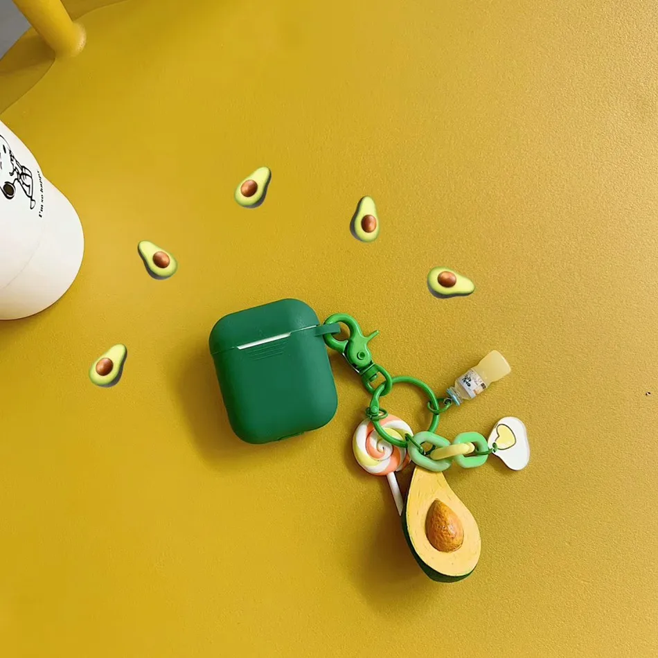 542 H Чехол для Airpods с милым мультяшным рисунком, чехол для наушников s для Apple Airpods 2, фруктовый клубничный персик, чехол для наушников, наушники с кольцом - Цвет: 542 H