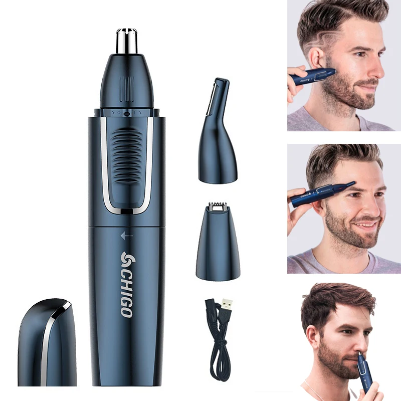 

3 в 1 Мужской перезаряжаемый набор для ухода за лицом триммер для носа и ушей Триммер для бровей электрический триммер для усов бритва