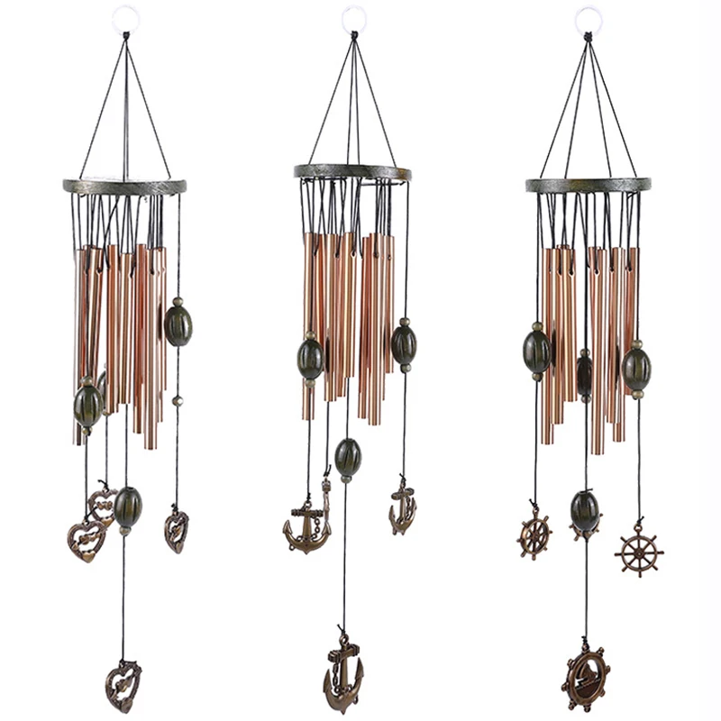 

1pcs Fashion Wind Chimes Outdoor Garden Porch Balcony Home Decoration Retro Metal 9 Pipe Wind Chimes Creative Room Decor