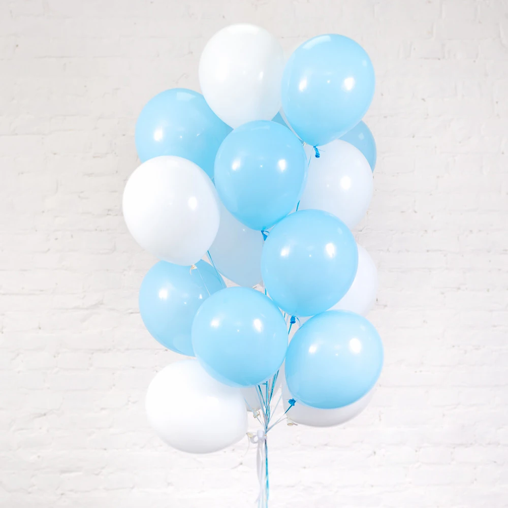 blue white 30 шт./лот, 10 дюймов, розовый, белый, прозрачный воздушный шар, латексный гелиевый поплавок, для дня рождения, вечеринки, для детского душа, свадебные декоративные шары - Цвет: blue white