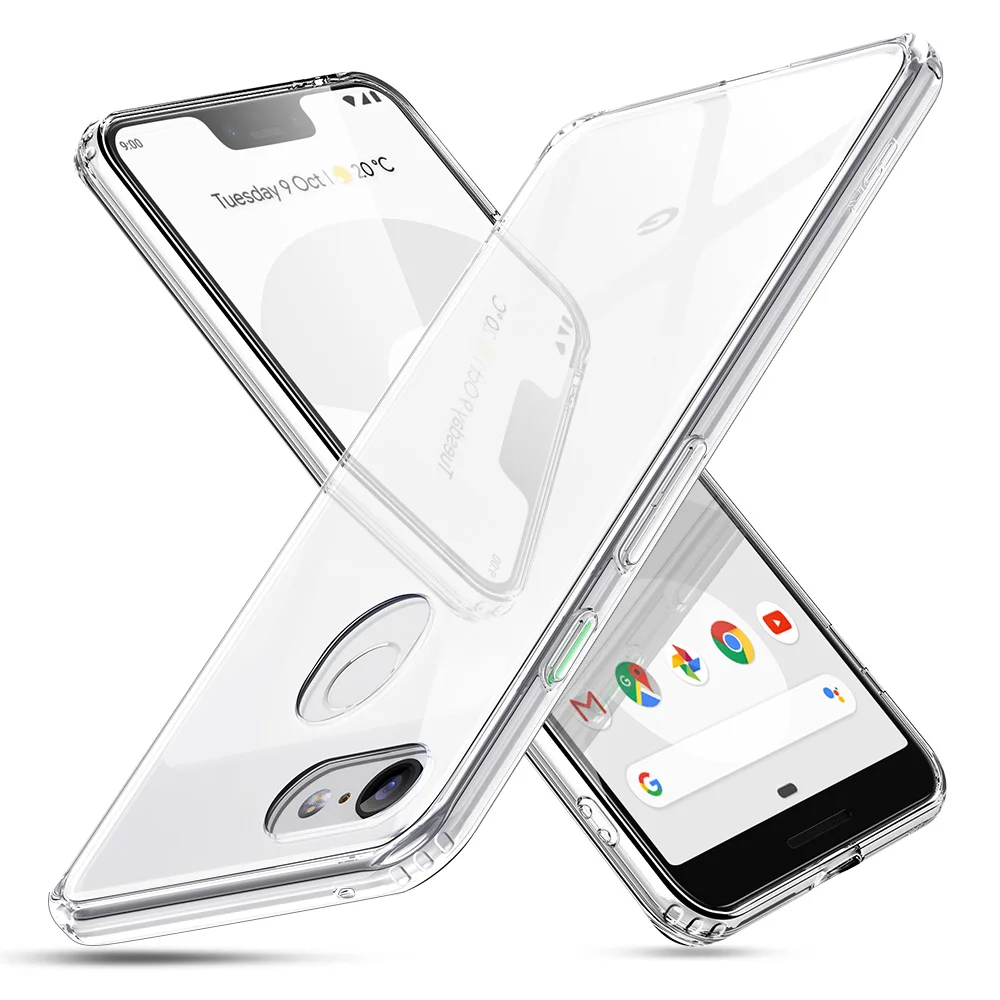 ESR чехол для Google Pixel 3 Mimic 9H закаленное стекло задняя крышка мягкий силиконовый бампер противоударный Роскошный чехол для Google Pixel 3XL - Цвет: Transparent