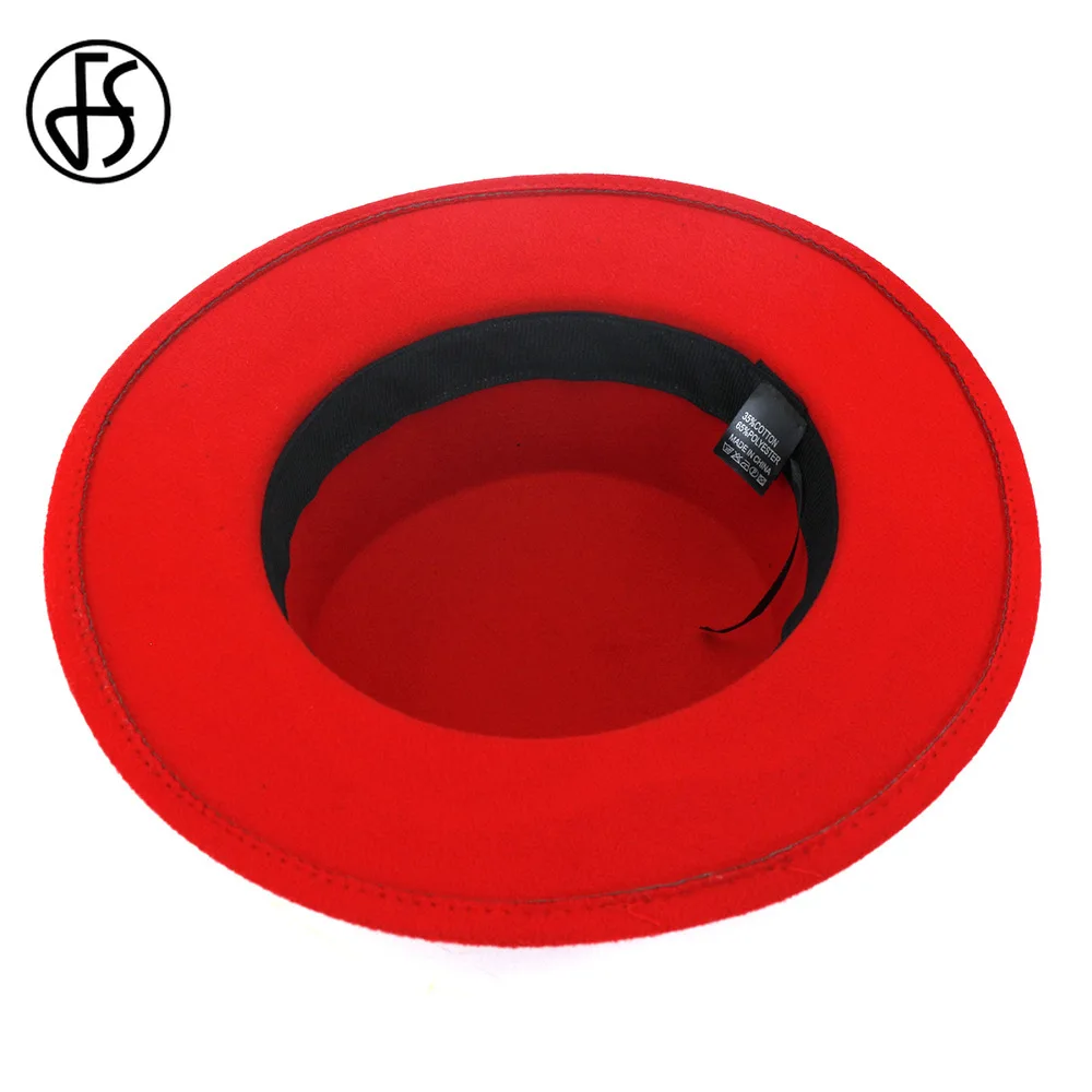 FS модная женская и Мужская шерстяная плоская фетровая шляпа для джентльмена