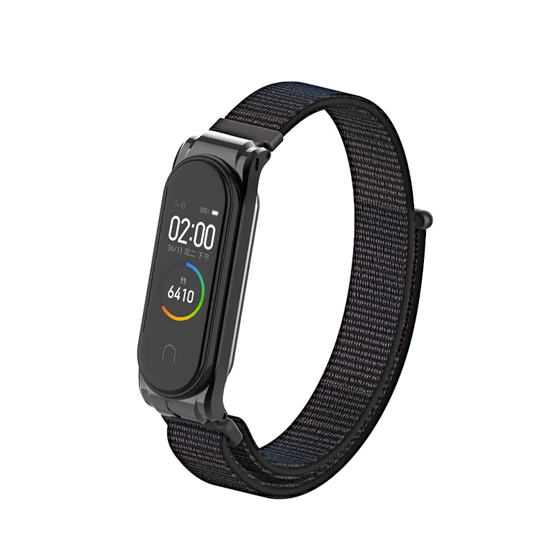 7396 Нейлоновый браслет-петля для Xiaomi mi, ремешок 4/3, mi Band 4, аксессуары для Xiaomi mi, ремешок 3, сменный ремешок - Цвет: 7396