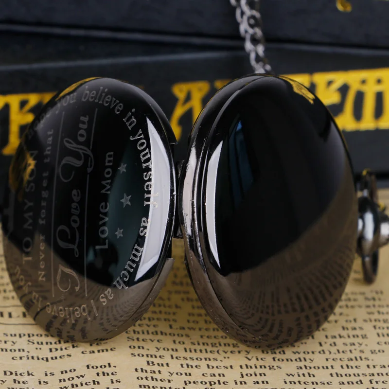 Кварцевые карманные часы с надписью To My Son цепочка-ожерелье дизайн Love Mom подвесные