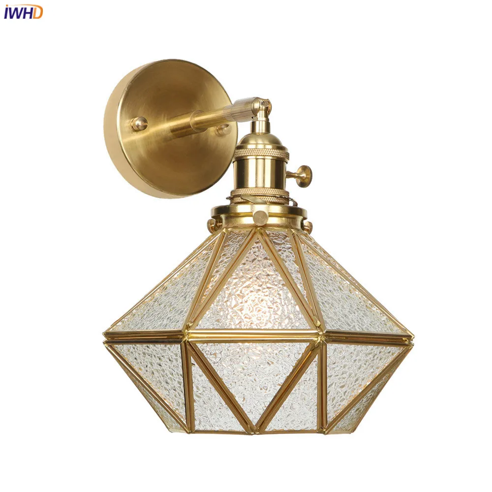 IWHD японская Алмазная стеклянная настенная лампа для домашнего выключателя
