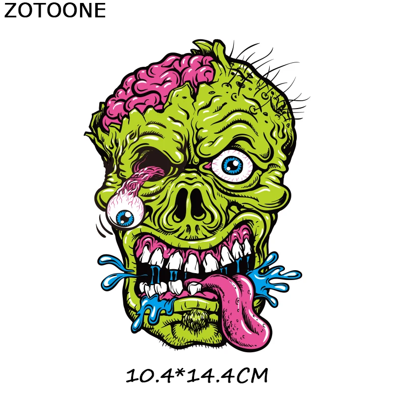 ZOTOONE Череп Панк Железный На Переводные патчи Аппликации для одежды футболки плавкие патчи термо-Стикеры для одежды Аппликации на одежду - Цвет: 390