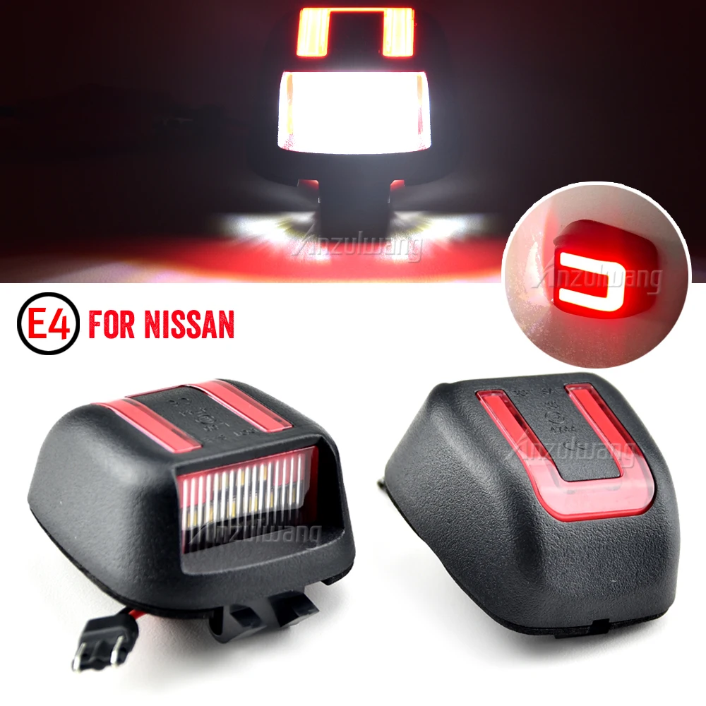 

For Nissan Titan Xterra Armada Frontier Red OLED Neon Tube LED License Plate Light Canbus Rear Tag Lighting Registration Lamp