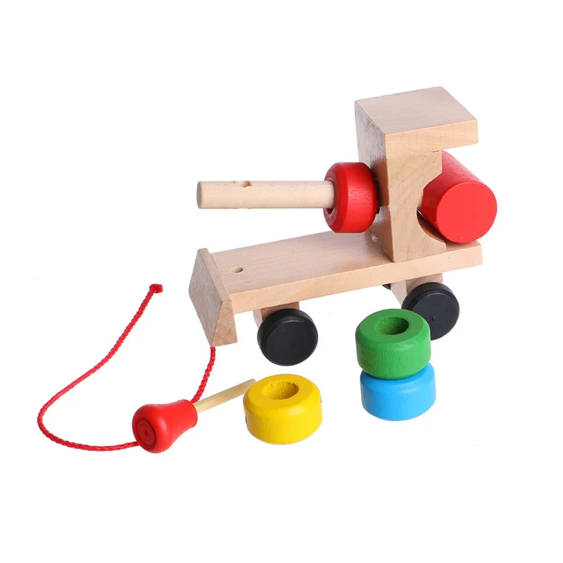 

Kids Baby Developmental Toys Wooden Train Truck Geometric Blocks Educational Toy