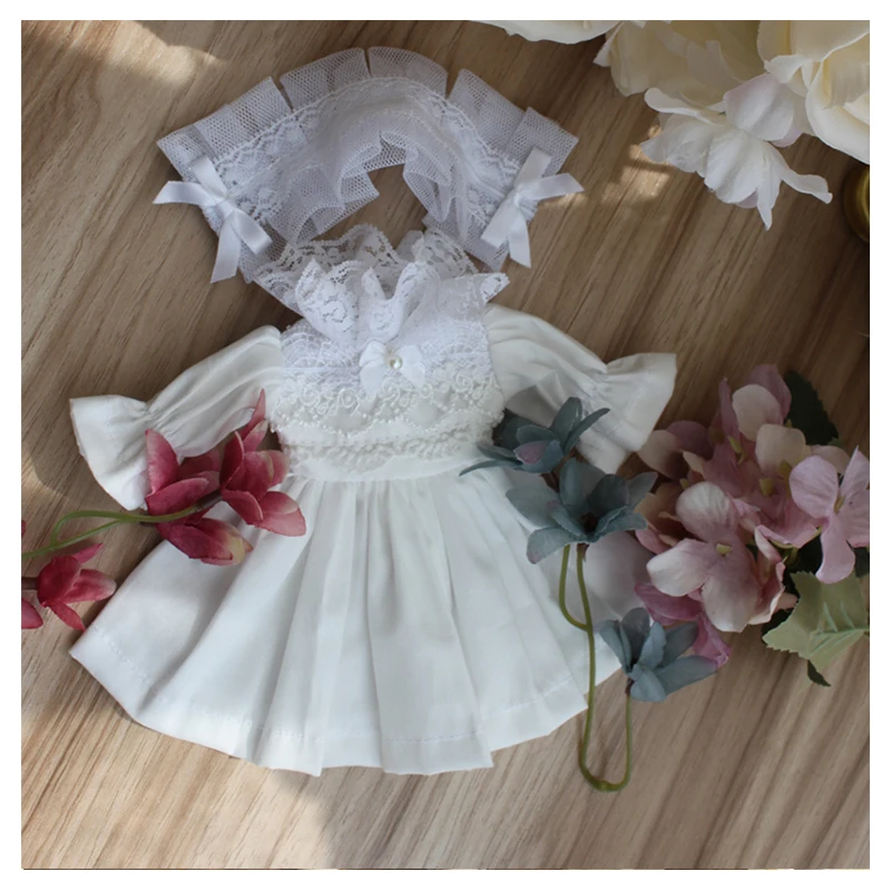 Одежда для кукол 1/3 1/4 1/6 BJD Белое Платье милое простое платье blyth аксессуары SD +