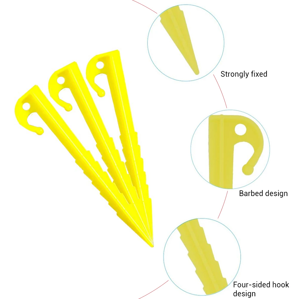 12 шт. инструменты для кемпинга Пластик колышки палатки прочных ногтей песка