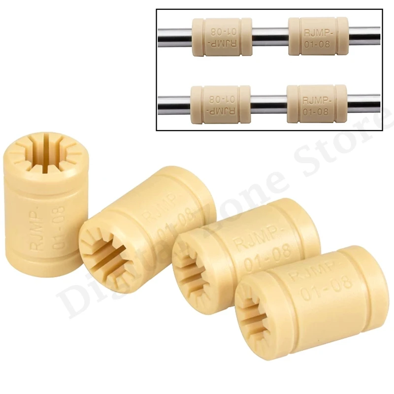 

4Pcs LM8UU RJMP-01-08 Solid Polymer Bearing 8MM Linear Bearings（8X16X25MM）for Anet Reprap Prusa Mendel i3 3D Printer Parts