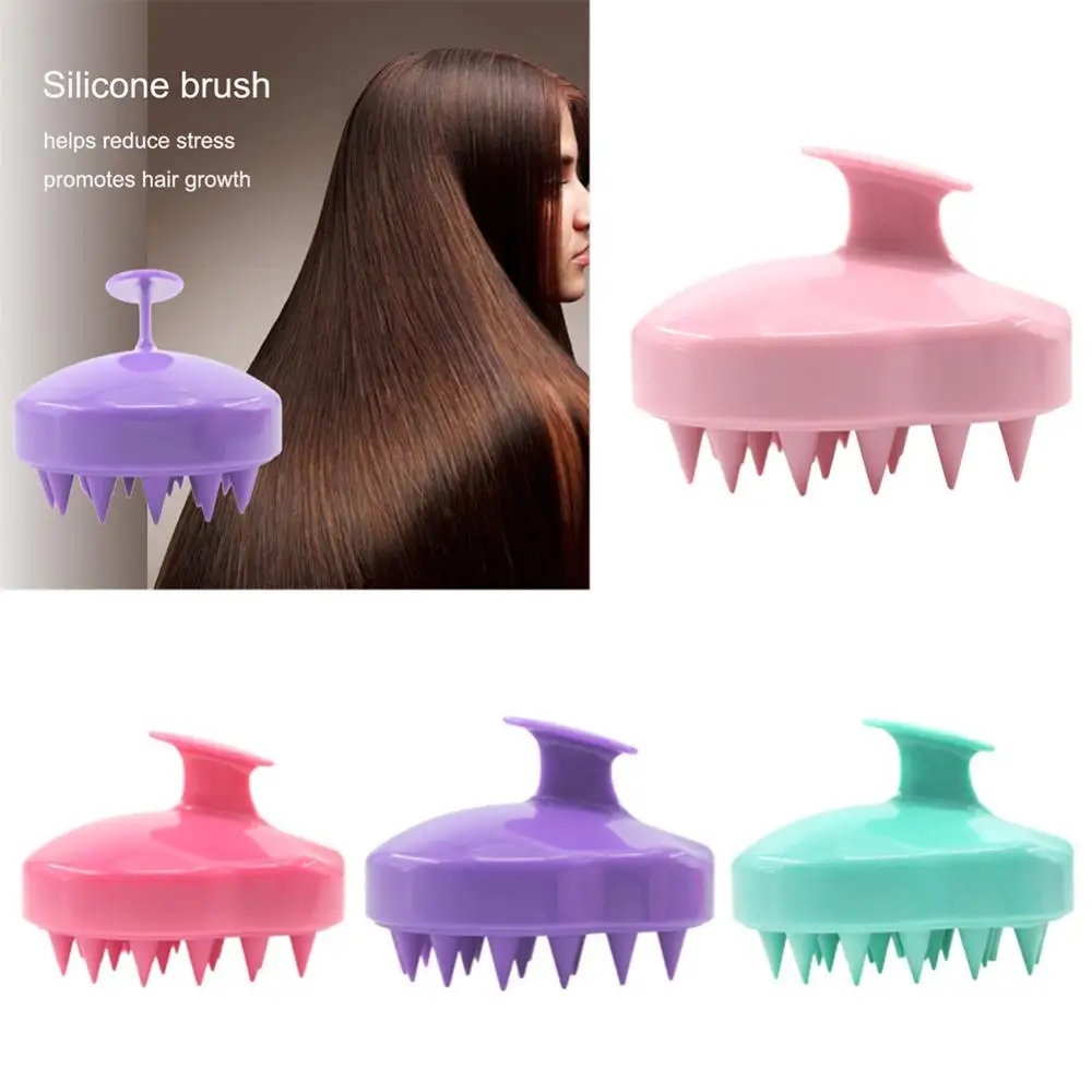 

Comb Handheld 5 Colors Silicone Scalp Shampoo Massage Brush Washing Comb Shower Head Hair Mini Head Meridian Massage Wide Tooth