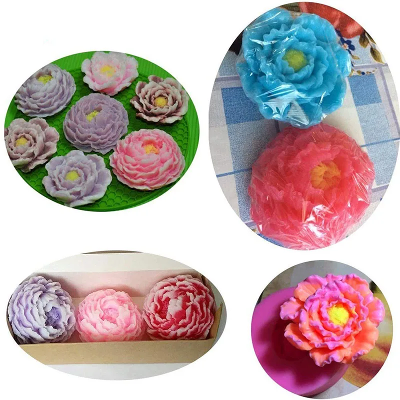 Маленькая Лилия Пион Форма силиконовая форма помадка Шоколадное Мыло формы