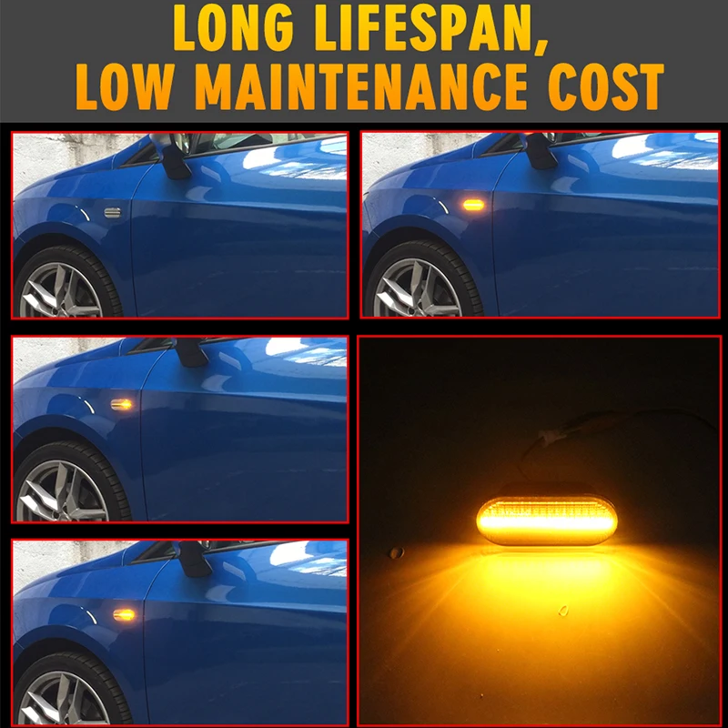 Последовательный Динамический светодиодный сигнал поворота для Ford C Max Fiesta Focus MK2