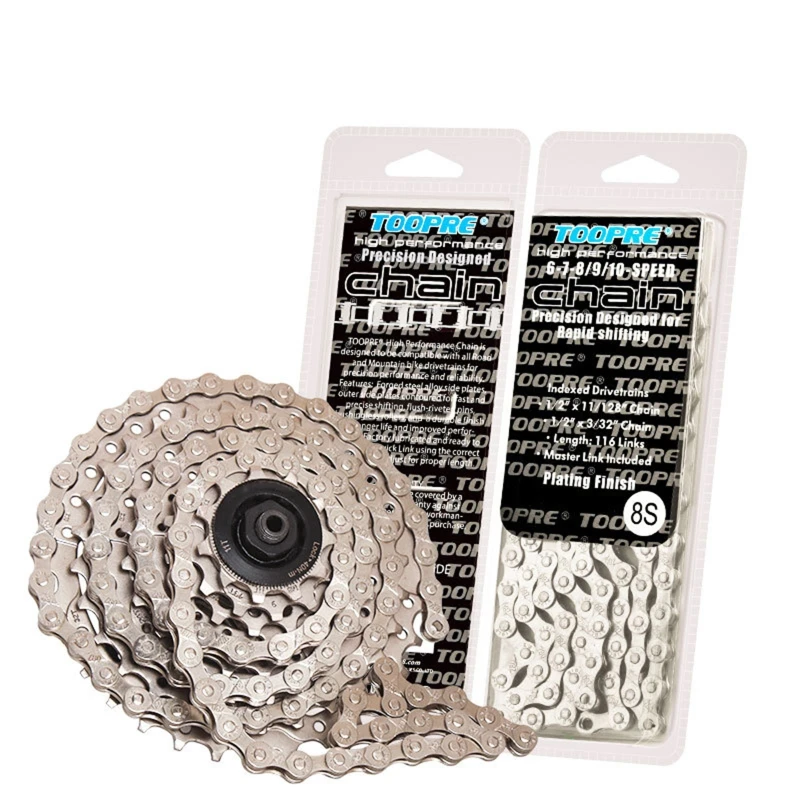 

Mountain Road Bike Chain 8/9/10/11 Speed Universal 24/27/30/33 Speed Shift Chain Cycling Chain with Magic Buckle
